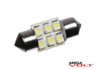 Светодиодная автолампа T10, 28mm, 6pcs 3528