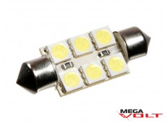 Светодиодная автолампа T10, 35mm, 6pcs 5050