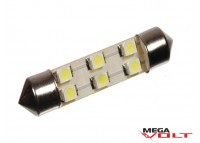 Светодиодная автолампа T10, 41mm, 6pcs 3528