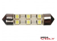 Светодиодная автолампа T10, 41mm, 6pcs 3528