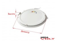Встраиваемый светодиодный светильник 3W slim (round)