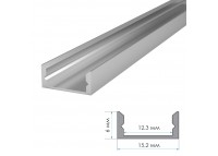 LED профиль ПФ-18 анодированный накладной с рассеивателем (комплект) 2м