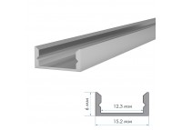 LED профиль ПФ-18/2 анодированный накладной матовый с рассеивателем (комплект) 2м