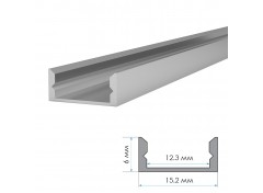 LED профиль ПФ-18/2 анодированный накладной матовый с рассеивателем (комплект) 2м