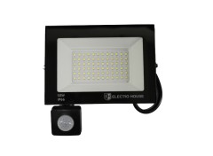 LED прожектор с датчиком движения  50Вт  5000 Лм  6500К   холодный белый  SMD2835