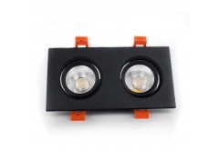 LED светильник потолочный двойной 5Wx2 4100К, угол поворота 45°, черный