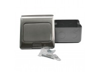 Розетка для пола с заземлением врезная 16А + 2USB (type C+A) 2.4А, IP44, алюминий