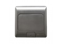 Розетка для пола с заземлением врезная 16А + 2USB (type C+A) 2.4А, IP44, алюминий