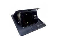 Розетка для пола с заземлением врезная 16А + 2USB 2.1А, IP44, черный