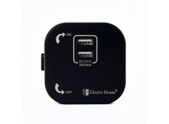 Розетка трековая двойная USB 2.4 А, Unique Elegance Pandora Black