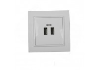 Розетка USB (2 порта) 2 A Enzo Белый