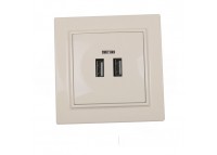 Розетка USB (2 порта)  2 A Enzo Латте
