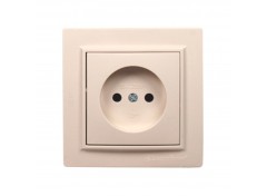 Розетка без заземления Термопластик 16 А Enzo Латте
