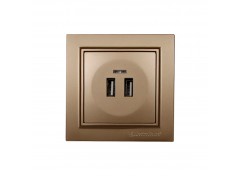 Розетка USB (2 порта) 2 A Enzo Роскошно-золотой