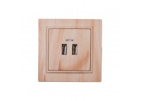 Розетка USB (2 порта) 2 A Enzo Светлое дерево