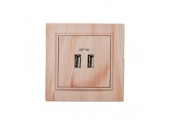 Розетка USB (2 порта) 2 A Enzo Светлое дерево
