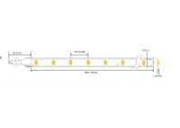 LED стрічка RISHANG 60-2835-24V-IP20 6W 510Lm 3000K 5м (RD0860TC-B-WW)